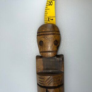 Hand-Carved Wooden Shaman Taino Indian Caribbean Figurine 6.75"